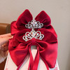 【龙年国风头饰】儿童红色蝴蝶结过年发夹2023新款公主宝石皇冠发卡小女孩过年头饰 商品缩略图2