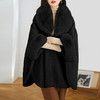 时尚简约披肩毛呢外套，秋冬款大毛领保暖中长款斗篷外套HR-WZ231019 商品缩略图2