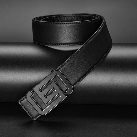 【父亲节礼盒款】柒牌针扣皮带男2025新款青年商务休闲时尚百搭黑色男士西装裤腰带	126P70120 商品图1