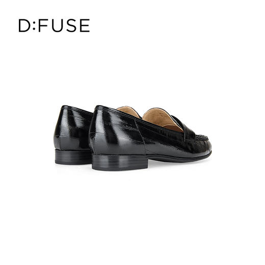 Dfuse迪芙斯2024春季新款质感压纹漆皮平底通勤乐福鞋DF41112031 商品图5