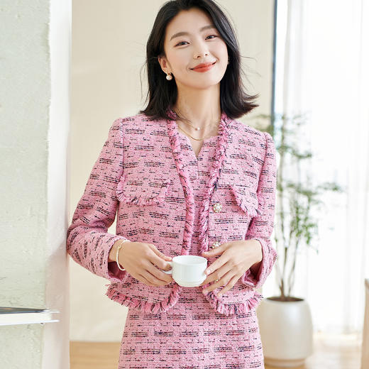 米思阳【小香风外套】2026春季新款时尚优雅气质通勤百搭外套 商品图0