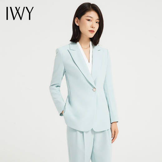 IWY/高级感薄荷绿西装外套女气质韩版宽松总裁职业装通勤医美上班正装C13516+P33516-L 商品图4