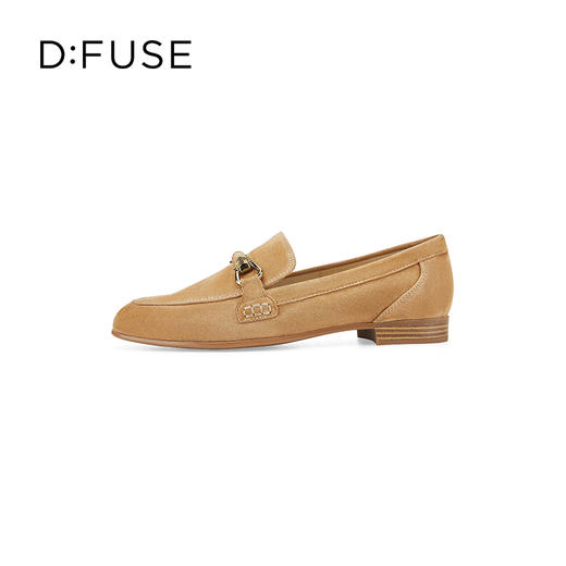 Dfuse迪芙斯2024春季新款通勤羊皮马衔扣平底乐福鞋女DF41112033 商品图1