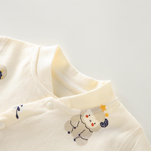 【无骨裸穿婴儿家居服套装】秋季新款儿童内衣套装纯棉偏扣宝宝秋衣秋裤男高腰护肚女打底睡衣 商品图1