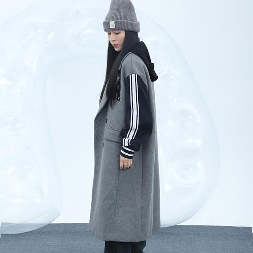 106WS袖子拼接R字母印花长款外套31016（灰） 冬季 306024032105 商品图1