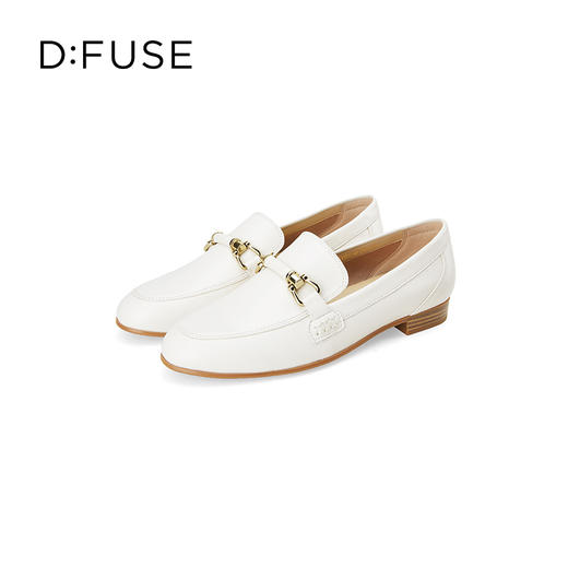 Dfuse迪芙斯2024春季新款通勤羊皮马衔扣平底乐福鞋女DF41112033 商品图4