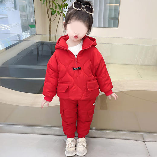 裁缝学苑TS23女童加绒加厚棉服两件套装纸样儿童绗棉连帽棉袄版型 商品图5