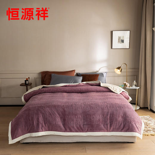 恒源祥绒毯类黑科技吸湿牛奶绒毯1DI1037 商品图1