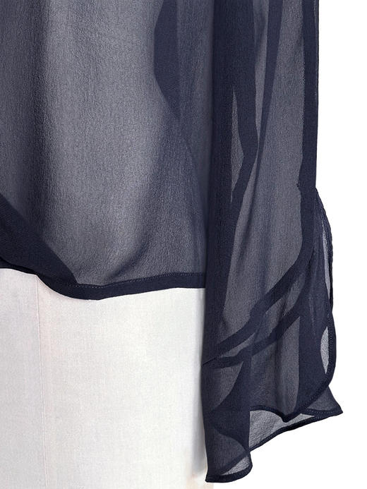 TYNVIE 叠带真丝衬衫-藏青色 商品图7