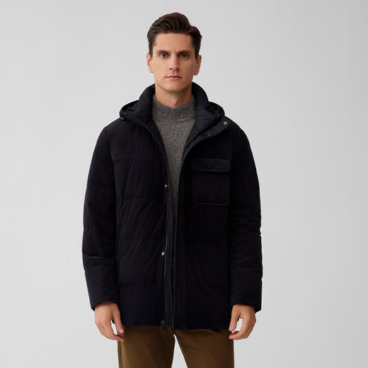 【男士90白鹅绒羽绒服】23年秋冬新品男士连帽修身保暖外套 商品图1