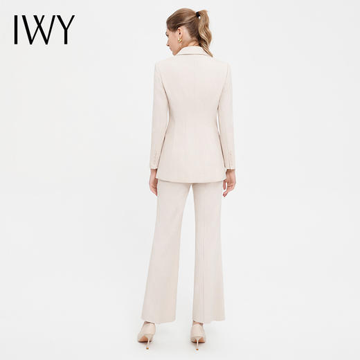 IWY/气质杏色双排扣西装套装女高端医美上班工作服时尚阔腿裤职业正装C13317+P33317 商品图7