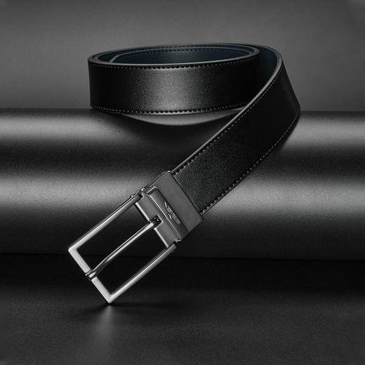 柒牌男装配饰针扣皮带2024新款商务休闲年轻人百搭黑色西装裤腰带	126P70130 商品图1