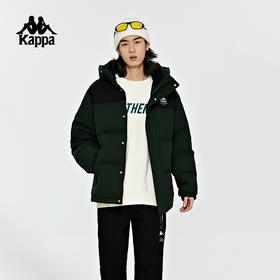 Kappa羽绒服2023新款男冬连帽撞色短款面包服户外保暖防寒服K0D72YY80