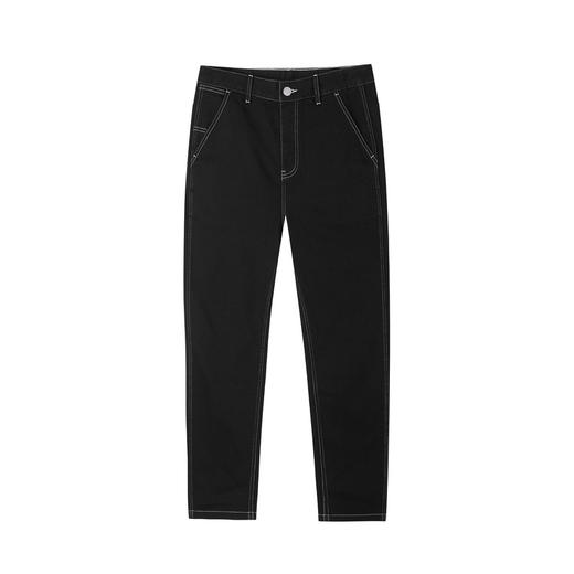 gxgjeans男装牛仔裤秋季黑色明线时尚修身小脚裤潮牌 商品图4