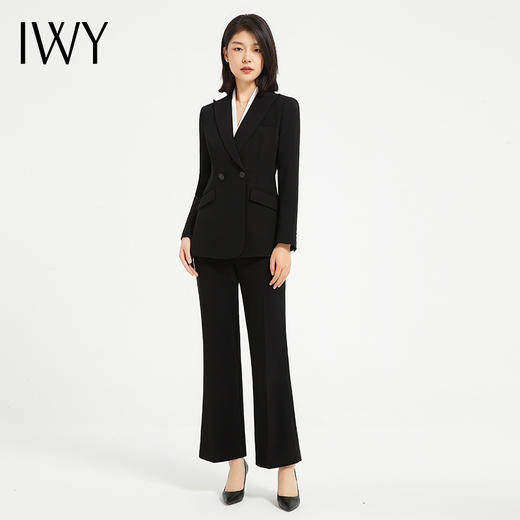 IWY/黑色西装套装女秋冬款高级感通勤面试正装职业装西服工作服C13502+P33502 商品图0