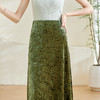 剩S/M 米思阳2025秋季新款复古法式丝绒半身裙高腰亮面修身弹力长裙0208 商品缩略图4