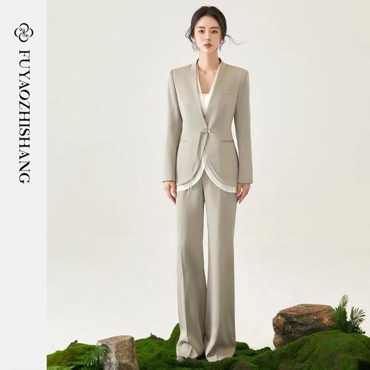 扶摇 新中式西装套装女气场强大女装秋冬新款中国风盘扣外套 商品图2