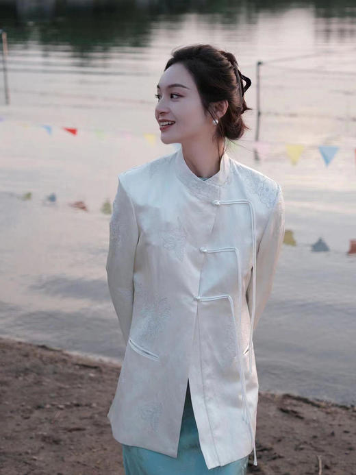 盛唐牡丹 |丝麻手推绣新中式外套 商品图6