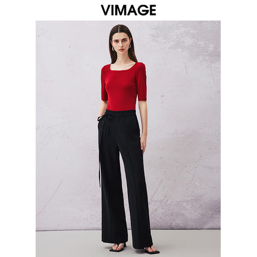 VIMAGE纬漫纪春季新款时尚显瘦方领小上衣V2113704 商品图1