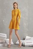 komello 黄色收褶灯笼袖连衣裙 14912 商品缩略图1