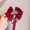 【龙年国风头饰】儿童红色蝴蝶结过年发夹2023新款公主宝石皇冠发卡小女孩过年头饰 商品缩略图6