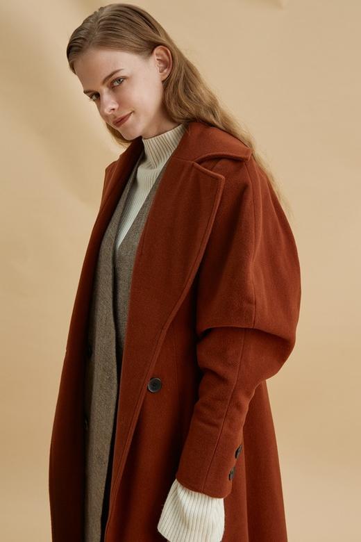 DAMO WANG/王大墨 羊腿袖毛呢大衣外套 14003 商品图3