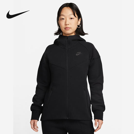 Nike/耐克TECH女子秋新款logo印花运动休闲连帽夹克外套FB8339-010 商品图0