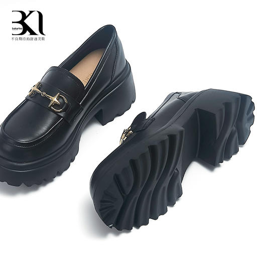 预售15天BAKERLOO倍加路娜搭扣时尚厚底乐福鞋 商品图3