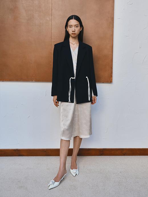 中式优雅 提花精裁收腰连衣裙FD483223D 商品图4