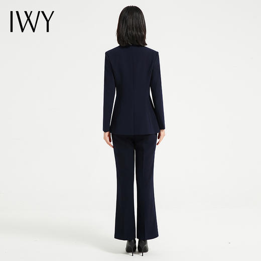 IWY/高端藏青色阔腿裤西装套装女秋冬款干练总裁面试正装售楼部工作服C13505+P33505 商品图5