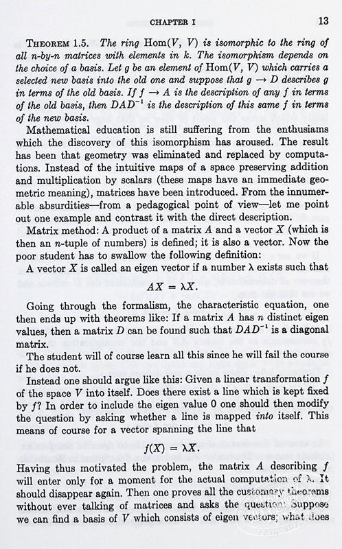 【中商原版】埃米尔 阿廷 几何代数 Geometric Algebra 英文原版 Emil Artin 商品图7