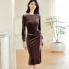 米思阳【丝绒包臀年会裙】2025春季新款时尚气质知性修身显瘦连衣裙 商品缩略图1