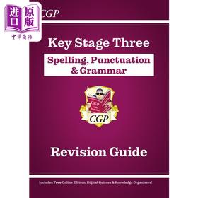 预售 【中商原版】英国原版CGP教辅 KS3的拼写 标点和语法 学习指南Spelling Punctuation and Grammar for KS3 - Study Guide