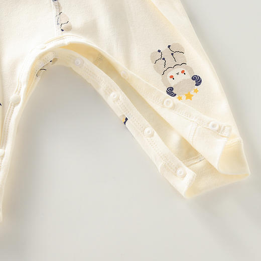 【无骨裸穿婴儿家居服套装】秋季新款儿童内衣套装纯棉偏扣宝宝秋衣秋裤男高腰护肚女打底睡衣 商品图3