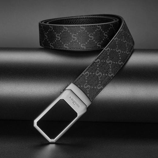 【父亲节礼盒款】柒牌男装配饰针扣皮带2025新款商务休闲百搭男士黑色裤腰带礼盒装	126P70140 商品图1