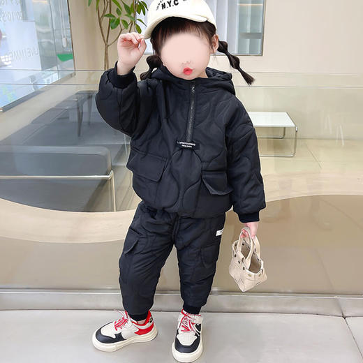 裁缝学苑TS23女童加绒加厚棉服两件套装纸样儿童绗棉连帽棉袄版型 商品图2
