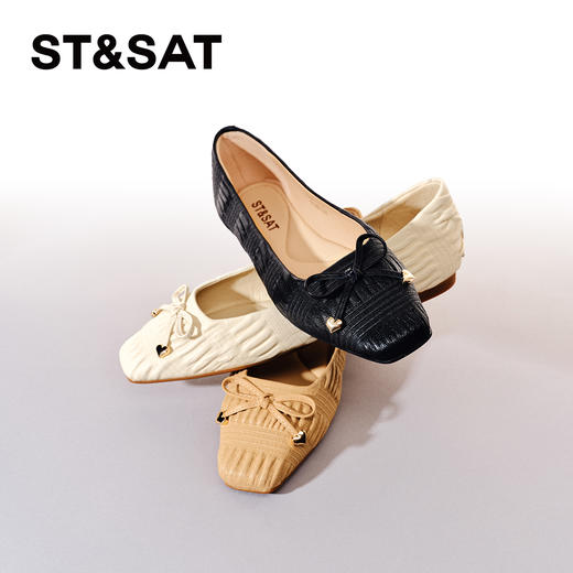 星期六温柔风蝴蝶结平底鞋SS4111112A 商品图2