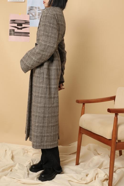 DAMO WANG/王大墨 格纹宽肩西装大衣外套 14070 商品图2