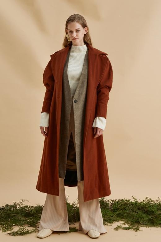 DAMO WANG/王大墨 羊腿袖毛呢大衣外套 14003 商品图4