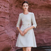 IWY/白色连衣裙女气质医美工作服2024年春季新品设计感职业裙装Q13304-W 商品缩略图2