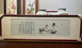 茶圣品茗图瓷板