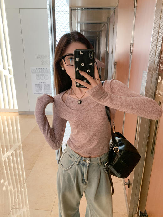 <曾小咸推荐>     2色领子系带打底衫 商品图3