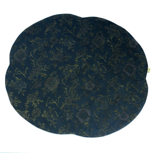 慢蓝刺绣椭圆 双面香云纱海棠 41*28cm 商品图11