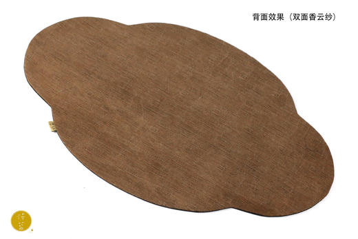 慢蓝刺绣椭圆 双面香云纱海棠 41*28cm 商品图1