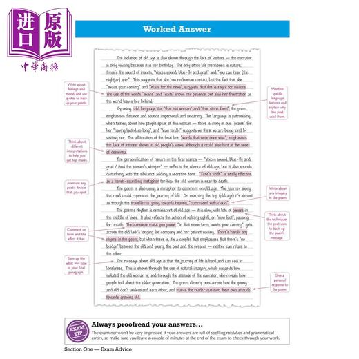 【中商原版】英国CGP GCSE English AQA Unseen Poetry Guide - Book 1 includes Online Edition 商品图2