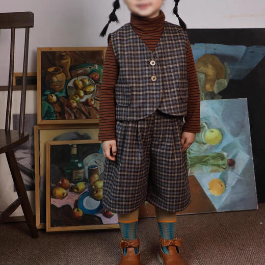 裁缝学苑TS22 儿童毛呢马甲纸样中裤男女童复古套装样衣打版裁剪 商品图2