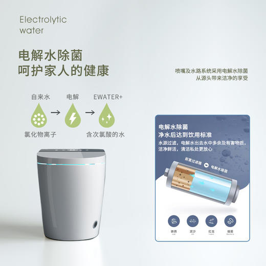 德国轻智能马桶虹吸坐便器无水压限制一体式自动杀菌 自动翻盖 紫外线杀菌 商品图3