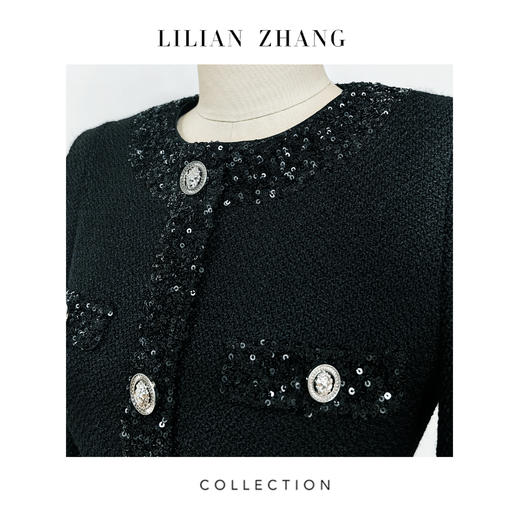 C系列—定制—都市力量——永恒经典——法式复古风嵌边连衣裙  2301128 商品图3