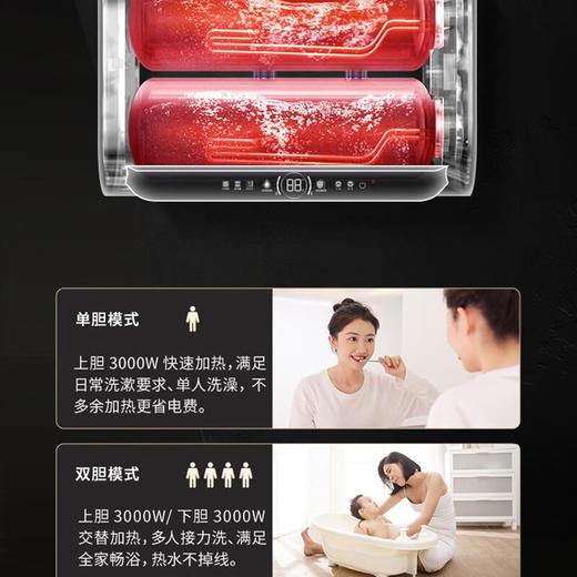 万家乐SA5电热水器薄型双胆桶身 MAX增容放心洗 智能WiFi  60升 商品图4