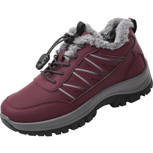 信诺冬季休闲运动鞋女防滑软底老人健步加绒保暖棉鞋中老年妈妈鞋23M959-X5H 商品图3